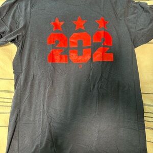 Black Kids Graphic Tee with Red '202' Stars